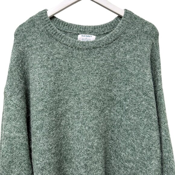 OLD NAVY Womens Sweater Plus Size 2X Heather Green Crew Neck Knit Pullover - Picture 3 of 9